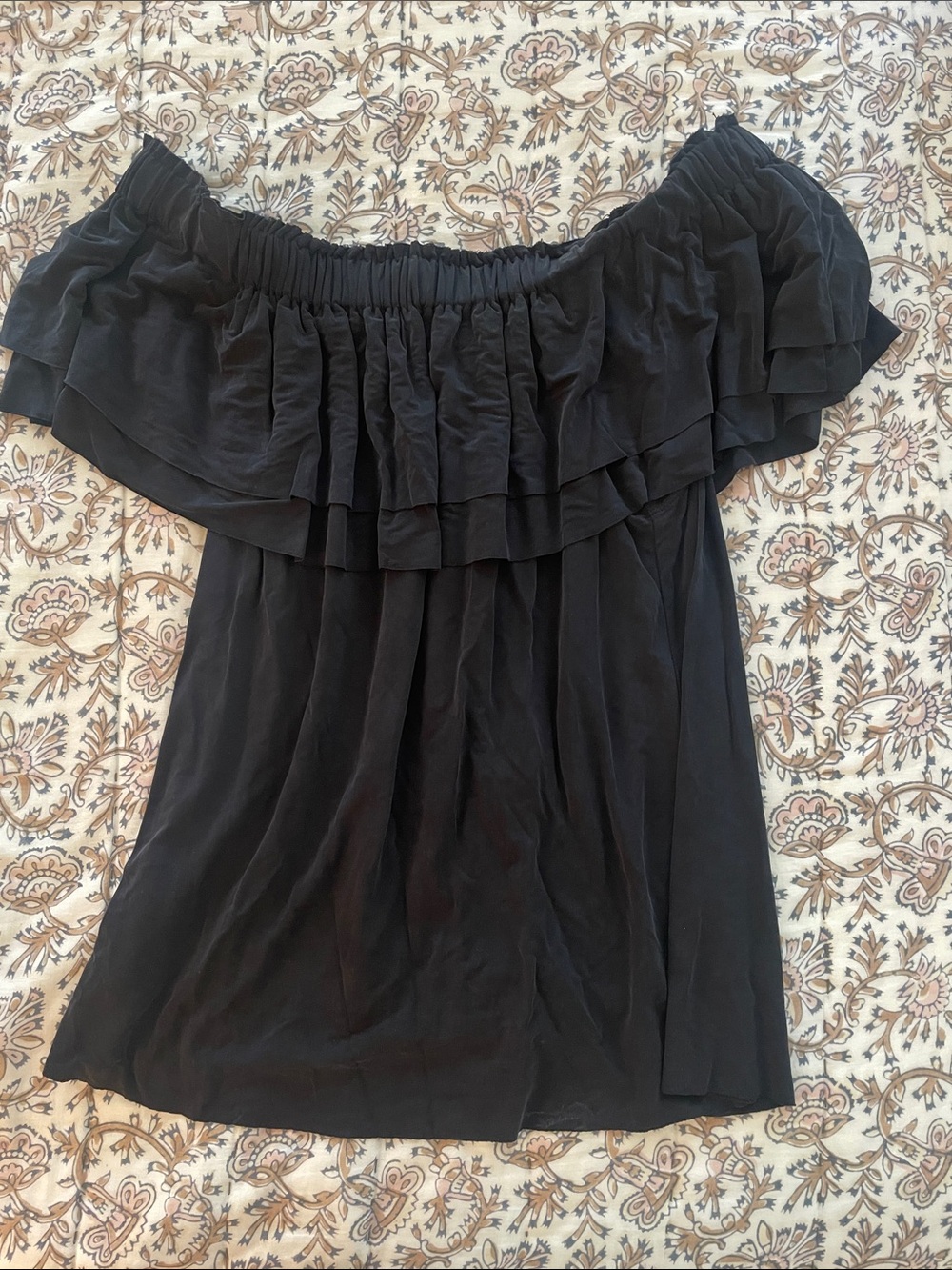 YFB Off-Shoulder Black Ruffle Women’s Top
